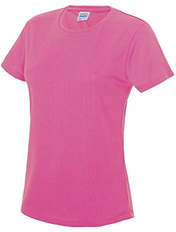 Just Cool Women's Sports Plain-coloured T-Shirt, Womens, Electric Pink