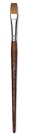 Raphael Precision 8534 Short Handle Brush, Flat, 12, Natural