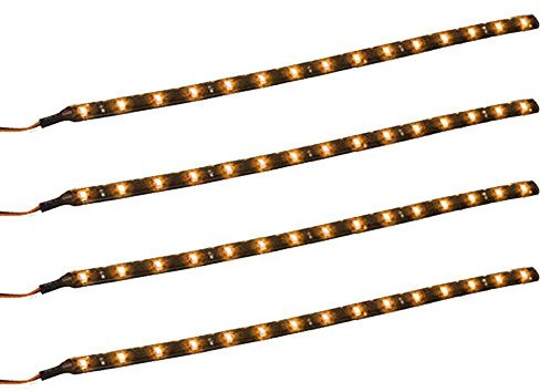 Qiorange 4 X 30cm 15 LED Wasserdicht LED Lichtleiste Balken SMD LED String LED Streifen Leiste 12V (Gelb)