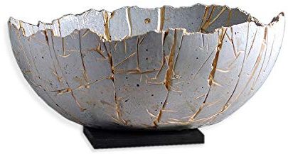 Designer-Schale aus Feinzement, 27cm Durchmesser, Unikat, Handarbeit, Made in Germany