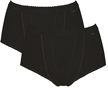Sloggi Women Maxi 2 Pack Control Knickers, Black, 14 UK