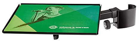 K&M 12152 Mausablage Schwarz aus Stahl - nachrüstbare Auflage mit Mousepad - klappbar - ideal für Präsentationen