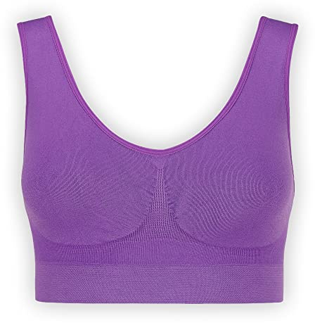 UnsichtBra Soutien Gorge sans Armature Femme en Microfibre – Bralette Femme sans Coutures, sans Crochets, Respirante | Maintien léger, Facile à Enfiler (wellbra_sngl)(S, Violet)