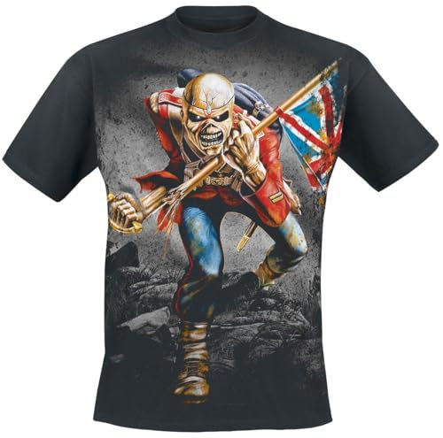 Iron Maiden TheTrooper Unisexe T-Shirt Manches Courtes Noir XXL 100% Coton Regular/Coupe Standard