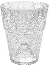 Portavaso in vetro crackle serie Orchid bordato, altezza 16,5 cm, colore: trasparente