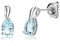 Miore Ohrringe Damen tropfen Ohrhänger mit Edelstein/Geburtsstein Aquamarin in blau aus Weißgold 9 Karat / 375 Gold, Ohrschmuck