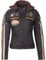 URBAN 5884 Motorradjacke Damen Mit Protektoren, Damenjacke aus Lammleder, Protektoren für Rücken, Schultern und Ellenbogen, Braun, 3XL