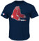 Majestic MLB Baseball T-Shirt Boston RED SOX Stanar Navy Logo (S)