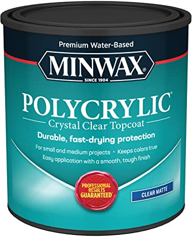 Minwax 622224444 Polycrylic Protective Wood Finish, Clear Matte, 1 Quart