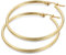 JewelryWe Schmuck Damen Ohrringe, 34mm Edelstahl große Poliert Creolen Ohrhänger, Gold
