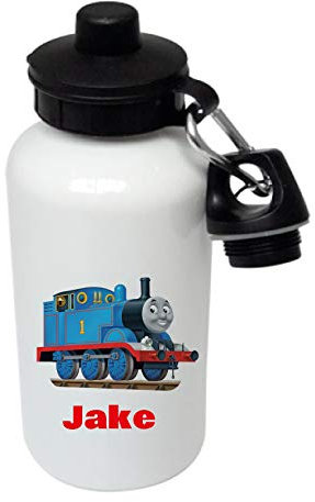 Printaname Thomas The Tank Engine - Personalised Kids/Drinks/Sports Childrens Water Bottle (White)