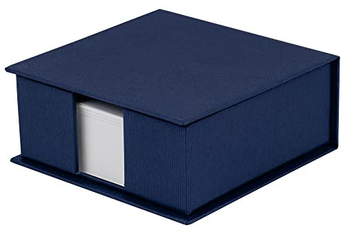 Rössler SOHO Zettelkasten | Notizzettel-Box | Schreibtisch-Organizer | Büro-Zubehör | Schreibtisch Deko | Homeoffice Ausstattung | 110x46x110mm | 1 Stück | Farbe: Blau | Navy