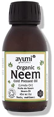 Ayumi Organic Neem Oil with Vitamin E | For Athletes Foot Treatment & Infections | Neem Oil for Plants Spray & Gardening | Neem Skin Oil to Combat Acne | Oil for Insect Repellent Spray |1x100 ml