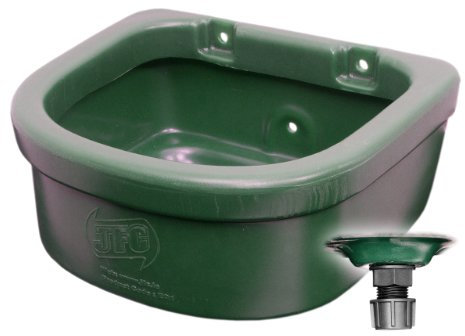 JFC Futtertrog für Pferde - Wandmodell - Futtertrog zur Wand- und Eckmontage aus hochwertigem Polyethylen - 15 Liter - dunkelgrün - EQ1