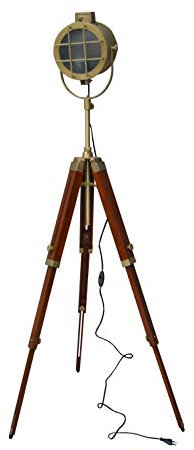 THORINSTRUMENTS Thor Instruments.Co Retro Hollywood Searchlight Floor Lamp Tripod Lighting Spotlight Home Decor Lamp Gold