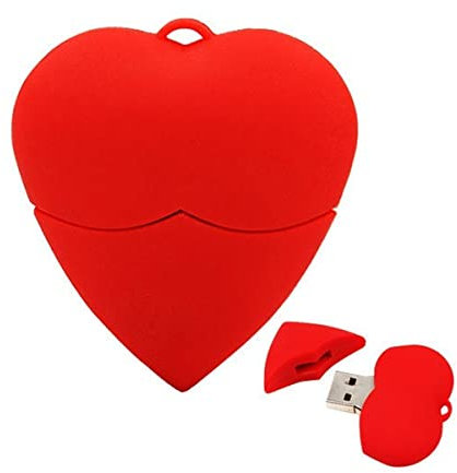 Love Heart USB Flash Drive 8 GB Pen Memory Thumb Stick Data Storage Red for Mum/Nana