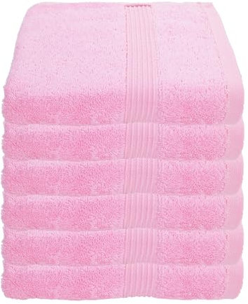 Julie Julsen 6er Pack Handtuch 23 Farben erhältlich weich und saugstark 500gsm Öko Tex 50 x 100 cm Babyrosa