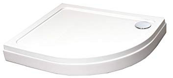 Quadrant Shower Tray Kit 1000mm - Acrylic, Brushed Finish, Modern Style, Freestanding, Tempered Glass, 1 Door, 1 Count