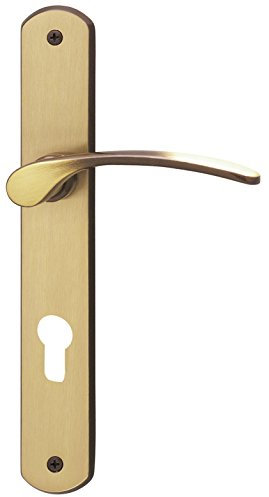 Alpertec 32740073 Amos-LS Messing brüniert PZ Drückergarnitur Türdrücker Türbeschläge Neu, Wohnungseingangstüren beidseitig Drücker