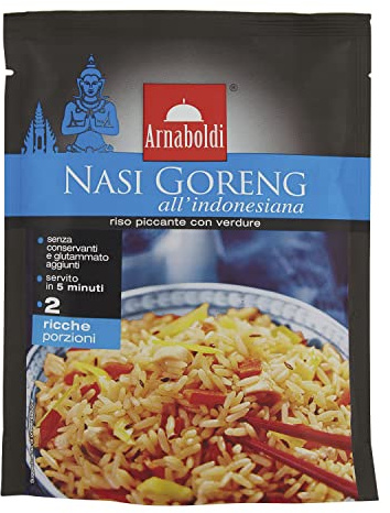 Arnaboldi Nasi Goreng all'Indonesiana Riso Piccante con Verdure, Piatto Tipico della Cucina Orientale [1 Confezione da 185g]
