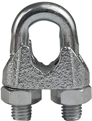 Corderie Italiane 006044468 Morsetto Serracavo in Acciaio Zincato, 8 mm, 10 Pz, DIN 741, Grigio, Set di 10 Pezzi