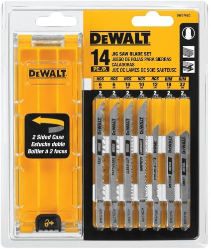 DEWALT Jigsaw Blades Set with Case, T-Shank, 14-Piece (DW3742C)