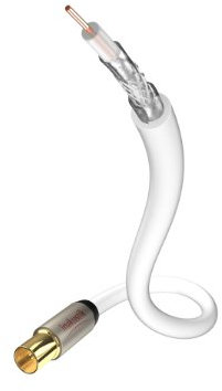 inakustik – 00426105 – Premium Koax-Antennenkabel | Speziell für die Anforderungen bei hochauflösenden Fernsehformaten (HDTV) entwickelt | 5,0m in Weiß | 100 dB - 3-fache Abschirmung - Massivleiter