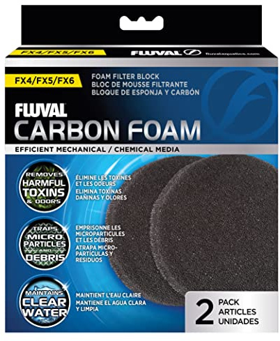 Fluval FX Carbon Foam, Replacement Aquarium Filter Media, 2-Pack, A249