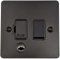 G&H FFB56B Flat Plate Matt Black 1 Gang Fused Spur 13A Switched & Flex Outlet