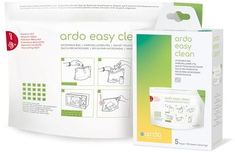 Ardo EASY CLEAN Mikrowellenbeutel – einfach und sicher Milchpumpen-Zubehör und Babyflaschen sterilisieren in der Mikrowelle - 5 Beutel für 100 Anwendungen