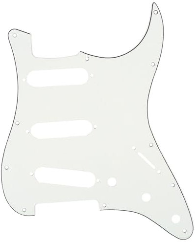 Musiclily 11 Löcher SSS Strat Pickguard Gitarre Schlagbrett für Fender American/Mexican Standard Stratocaster Modern Style E-Gitarre,3 lagig Pergament
