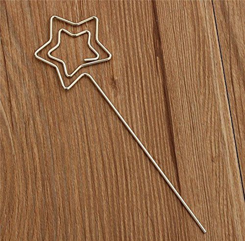 50 Stück Pinzetten aus Metall Form fünf Sterne Fotohalter Memo Foto Clip Sticks Tischkarten Bonboniere DIY