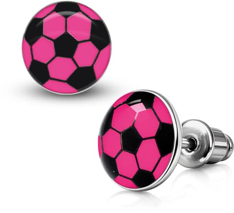 Soul-Cats 1 Paar Fussball Ohrstecker Ohrringe Ball weiß schwarz farbig