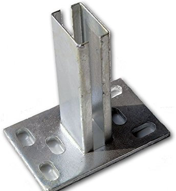 Bodenplatte, zum Aufschrauben 60x40 mm - für Doppelstabpfosten