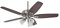 HUNTER DECKENVENTILATOR Builder Plus 132 cm für den Innenbereich, mit Beleuchtung und Zugschalter, gebürstetes Nickel, 5 beidseitig verwendbare Flügel, Modell 50561