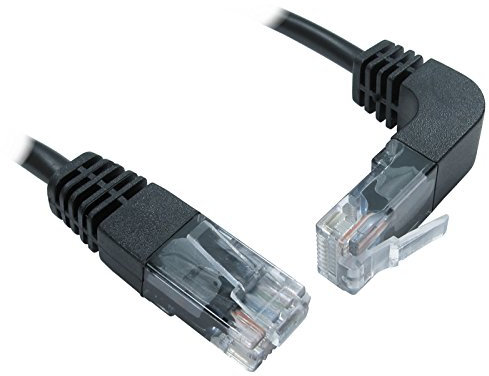 kenable Cat5e Copper RJ45 Straight to Right Angle Plug UP Ethernet Network Cable 2m [2 metres]