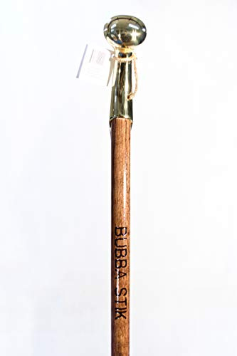 Bubba Stik Gehstock Texas Style Gehstock aus gebeiztem Tennessee-Hartholz aus Mahagoniholz und mit einem Messinggriff von einem echten Pferdehalsband-Geschirr Hergestellt in Texas von echten Texanern.