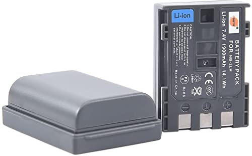 DSTE 2-Pack Ersatz Batterie Akku for Canon NB-2L NB-2LH Optura 30 40 50 60 400 500 PowerShot G7 G9 S30 S40 S45 S50 S60 S70 S80 VIXIA HF R10 R100 R11 HG10 HV20 HV30 HV40 ZR100 ZR200 ZR300 Kamera