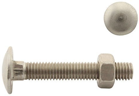 Flachrundschrauben/Schlossschrauben mit Sechskantmuttern - M6x40 - (50 Stück) - Vollgewinde - DIN 603 / DIN 934 - Edelstahl A2 (V2A) - SC603 / SC934