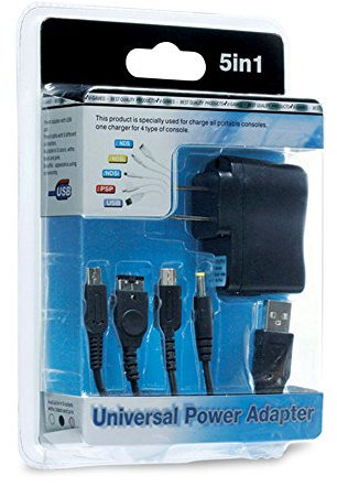 5-in-1 Universal Power Adapter for 2DS/ DSi/ DS Lite/ DS/ PSP/ GBA/ USB