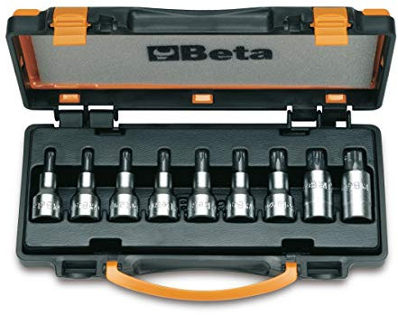 Beta 920TX/C9 - Serie di 9 chiavi a bussola maschio per viti con impronta Torx (art. 920TX) in cassetta