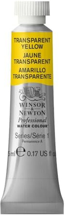 Winsor & Newton Aquarelle Professionnel - Peinture Aquarelle, Haute Luminosité, Résistante à la Lumière, Qualité Archive, Tube de 5 ML, Couleur Jaune Transparent