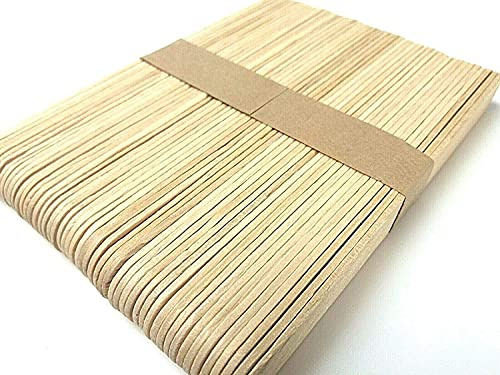 Major Brushes Plain Jumbo Sized Wooden Art & Craft Lollipop Sticks - Pack of 100