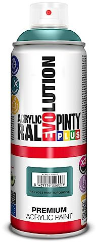 Pintura spray Acrílica Brillo PINTYPLUS EVOLUTION 520cc Mint turquoise Ral 6033