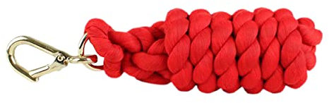 Pferdehalfter aus gedrehtem Seil, mit Karabinerhaken., rot