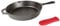 Lodge Cast Iron Skillet, Pre-Seasoned with Silicone Hot Handle Holder , 10.25 Inch Dia, Black/Red Silicone (L8SK3ASHH41B)