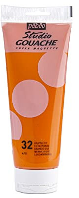Pébéo – Peinture Gouache 220ml – Tube de Peinture Gouache Qualité Fine – Idéal Travaux Étude – 1 Tube de 220 ml Orange Vif 270-032