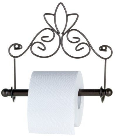 axentia Toilettenpapierhalter Nostalgie, Metall pulverbeschichtet, rostfarben, Handtuchhalter inklusive Befestigungsmaterial, Maße: ca. 24 x 10 x 20,5 cm