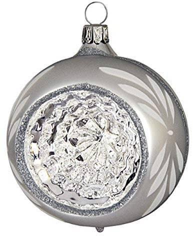Jingle Bells Lauscha Christbaumkugel 8cm Reflex Wanda Silber
