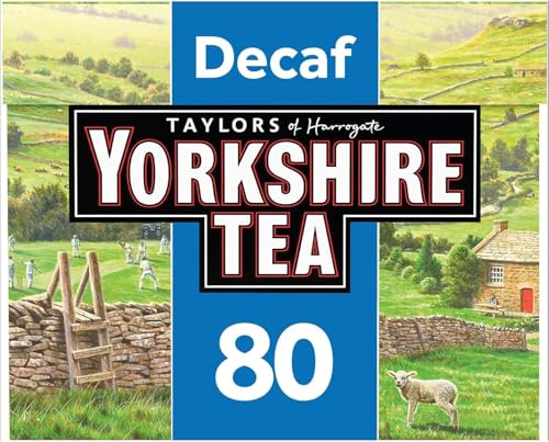 Yorkshire Tea Decaf, 80 Tea Bags | 1 Box of 80 Tea Bags, Everyday Black Tea Bags, Full-Bodied Flavour, a Proper Brew without the Caffeine
